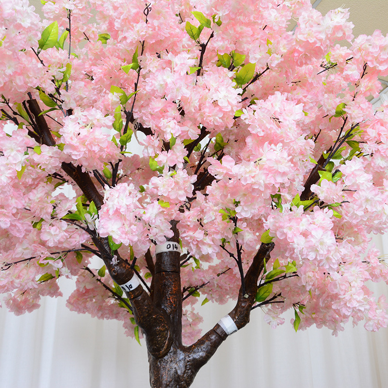  Populiariausias stilius aukštos kokybės dirbtinis sakura medžio vidaus valgomojo stalas Rožinis imitacinis medis viešbučio vestuvių dekoravimas 