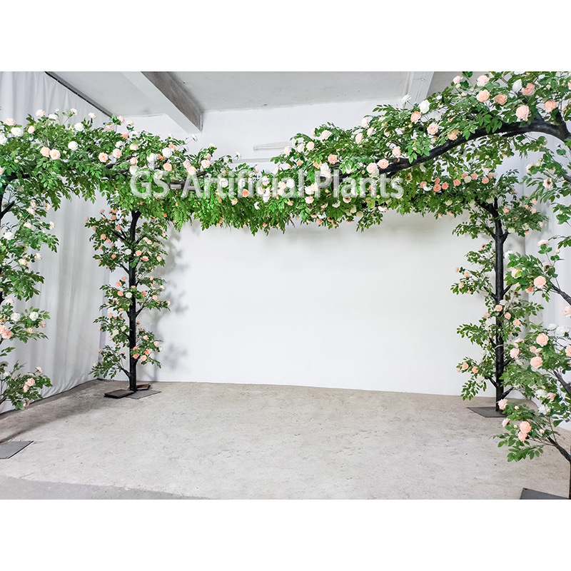 कृत्रिम कस्टम गुलाब चेरी खिलना पेड़ सिमुलेशन एकल पक्ष पेड़ शादी के घटना सजावट
