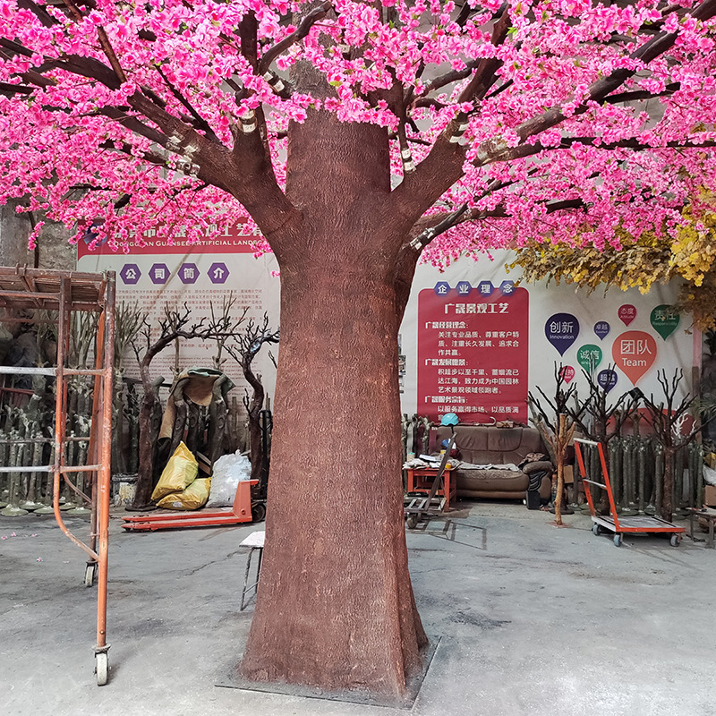 Large scale simulated peach tree made of fiberglass artificial cherry tree decorated with trees in shopping malls and scenic areas