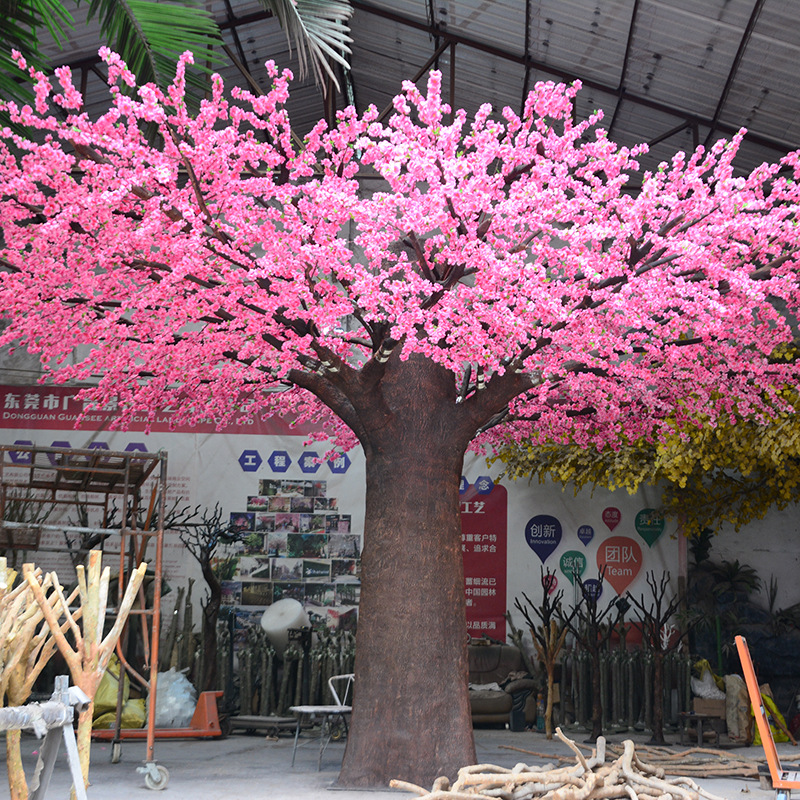 Large scale simulated peach tree made of fiberglass artificial cherry tree decorated with trees in shopping malls and scenic areas