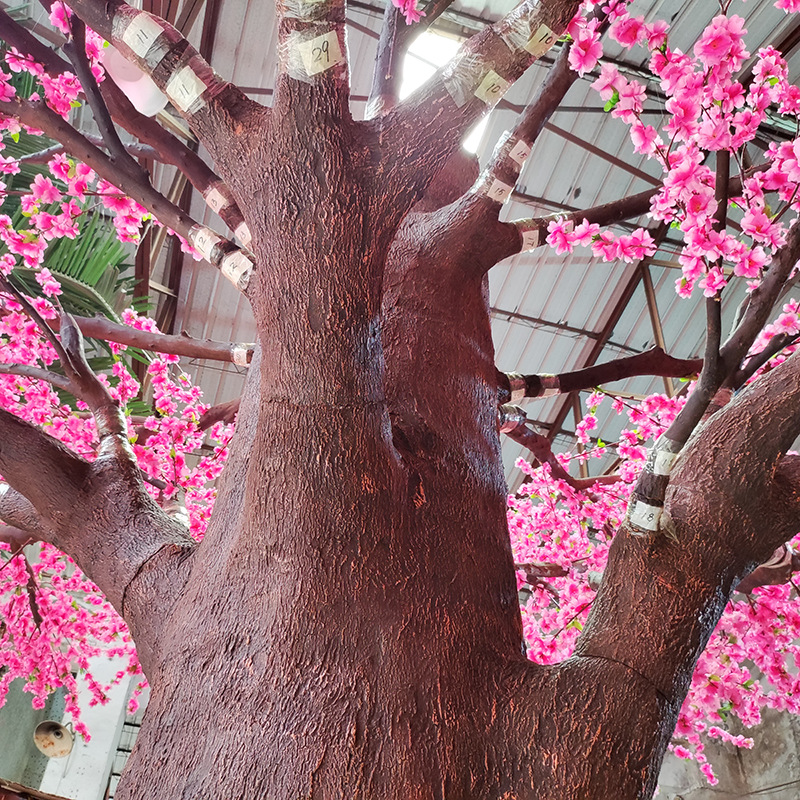 Large scale simulated peach tree made of fiberglass artificial cherry tree decorated with trees in shopping malls and scenic areas