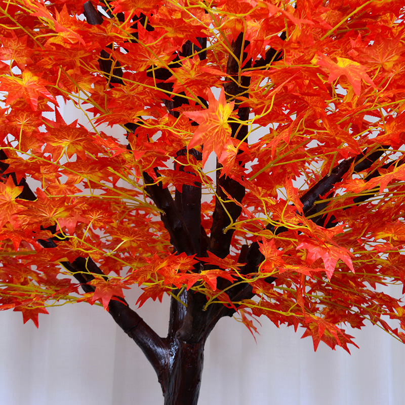  Simulated Maple Tree Indoor Ancient Chinese Red Maple Hotel Restaurant Landing Stage Beha Sefate se Seholo sa Mokhabiso sa Maiketsetso 