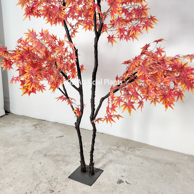 Customized Simulation of Red Maple Ttrees Large Indoor Landscaping Display Windows Floor to Floor Placement of Artificial trees