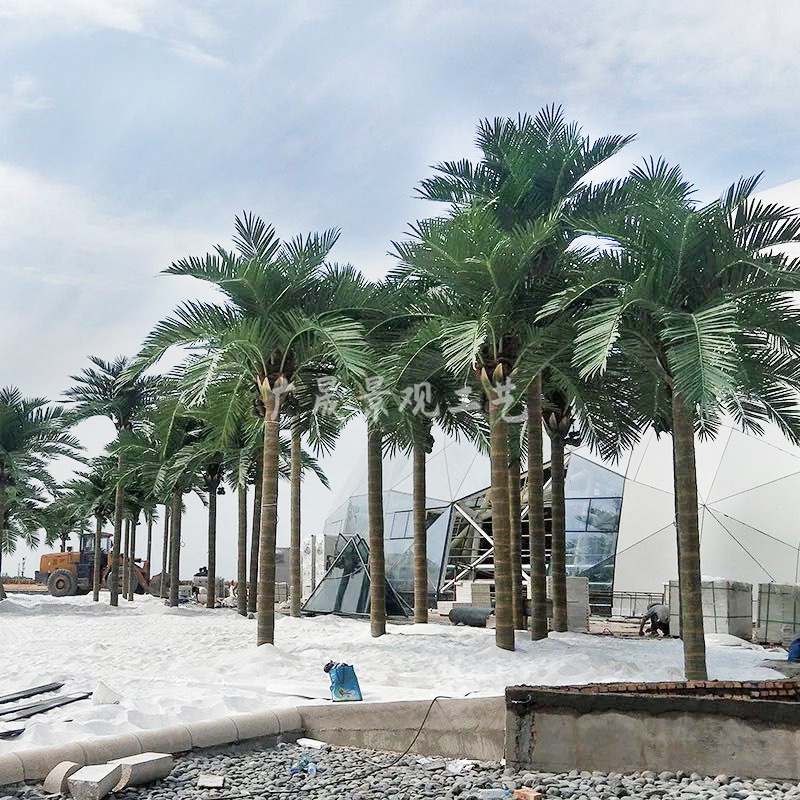  Taman hotel batang fiberglass pohon kelapa tiruan pohon kelapa sawit tiruan 
