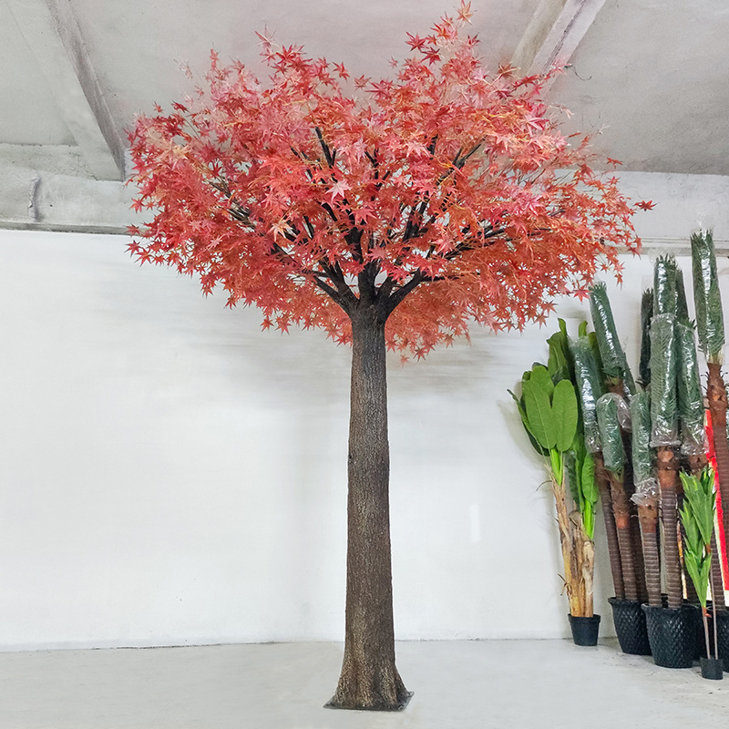 Factory direct sales of large artificial maple trees customized fiberglass simulated maple leaf tree indoor and outdoor decoration