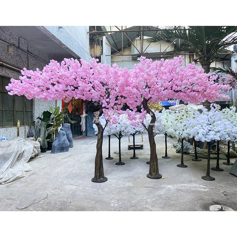Simulated cherry blossom tree artificial unilateral extension cherry blossom tree wedding interior decoration and landscaping