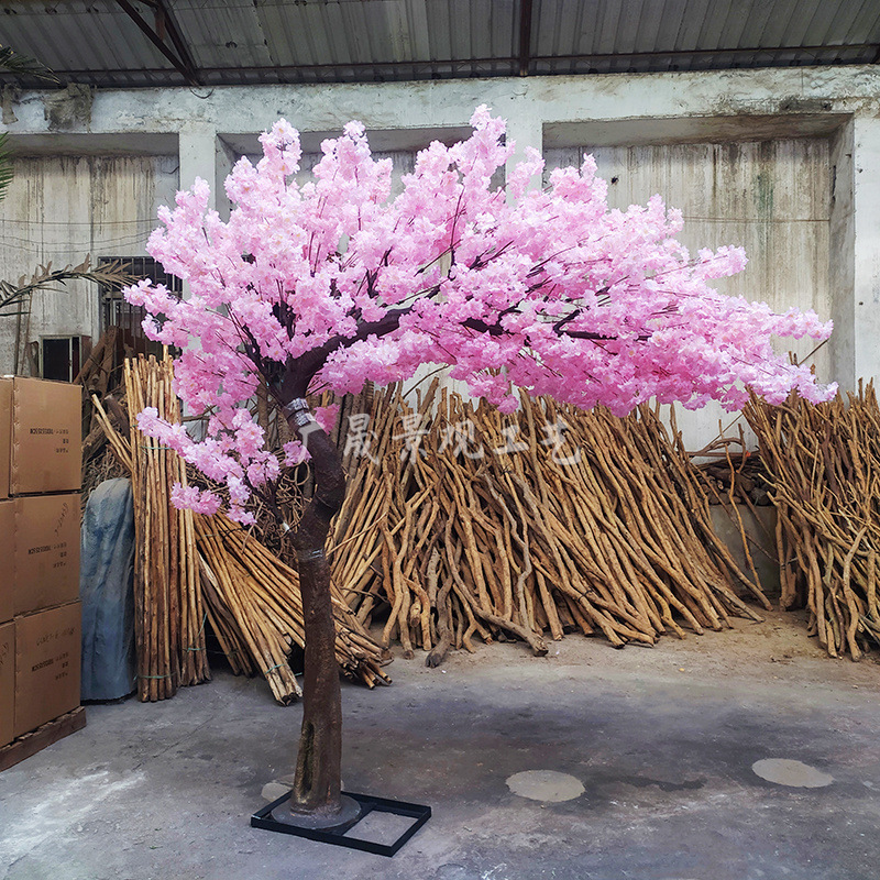 Simulated cherry blossom tree artificial unilateral extension cherry blossom tree wedding interior decoration and landscaping