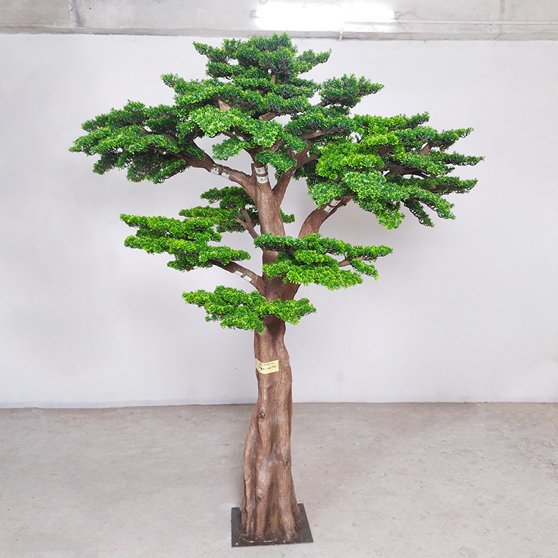 Factory direct sales artificial pine tree shopping mall interior decoration design beauty welcome pine landscape decorations