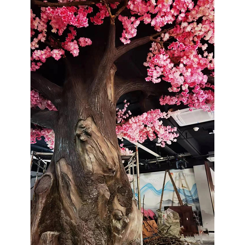  Gi-simulate nga Cherry Blossom Tree Customized Hotel Wedding Glass Fiber Reinforced Plastic Landscaping Dakong Cherry Blossom Tree 