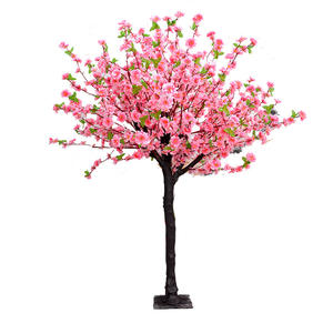 Inomhus och utomhus landskapsarkitektur peach blossom tree shopping mall önskar träd bröllop dekoration