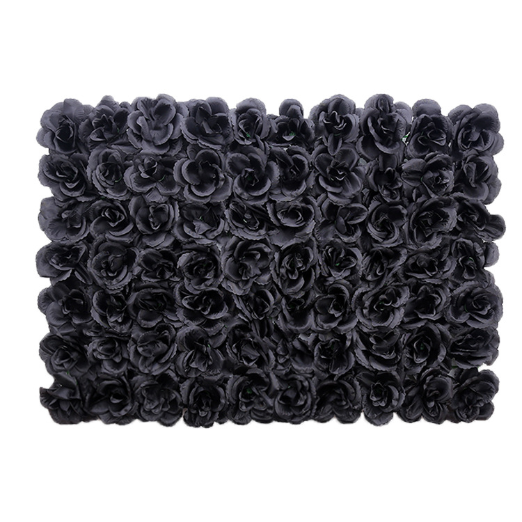 60 * 40 सेमी काले शादी के फूल की दीवार गोथिक हेलोवीन अंधेरे शैली रेशम फूल पंक्ति पृष्ठभूमि सजावट