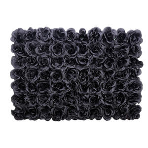 60 * 40 सेमी कालो विवाह फूल पर्खाल गोथिक हेलोवीन गाढा शैली रेशम फूल पङ्क्ति पृष्ठभूमि सजावट