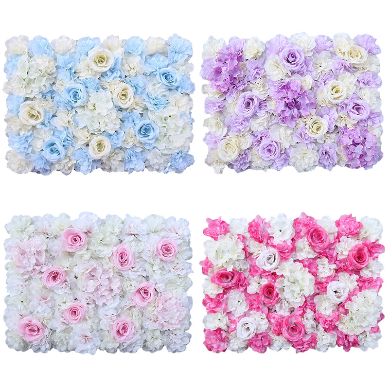 Faux Artificial hydrangea flower wall panel wedding decoration rose floral mat wedding backdrop 2 - 99 pieces