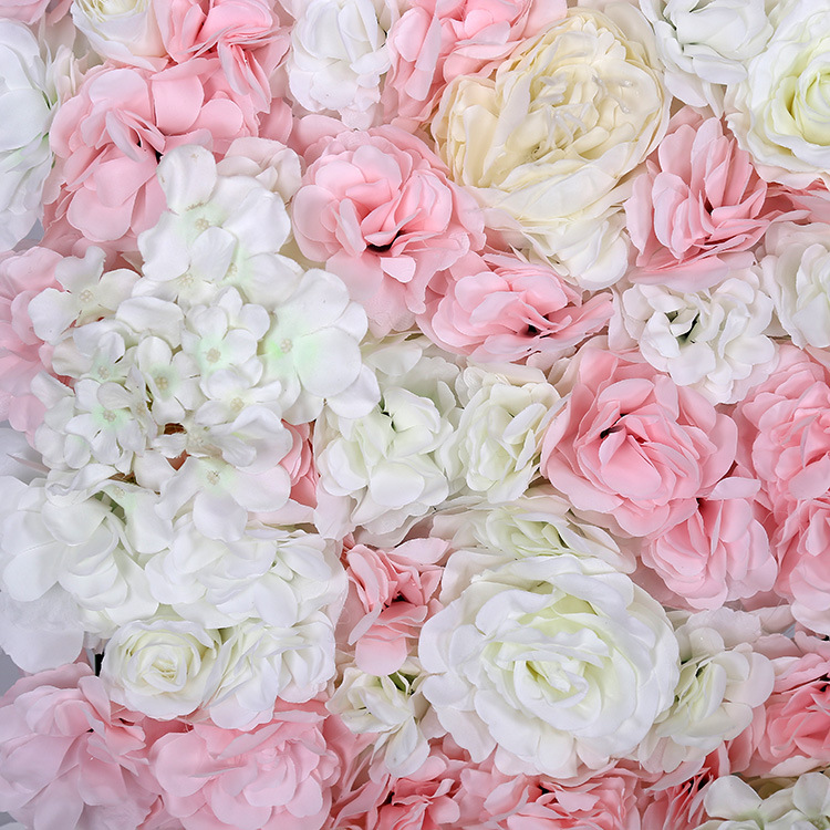 Customized 3D Photography Stage Backdrop Artificial Silk Rose cheap Flower wall For wedding party Decoration