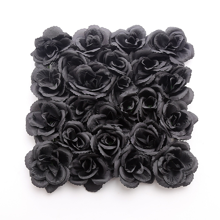 25 * 25 ס"מ תפאורה קישוט תלויה מלאכותי פרחי ורדים קיר פרחים שחורים