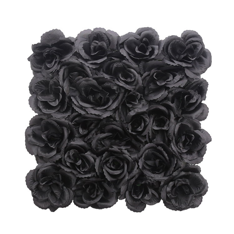 25 * 25cm Hanging Decoration Backdrop Artificial Rose Flowers Black Flower Wall