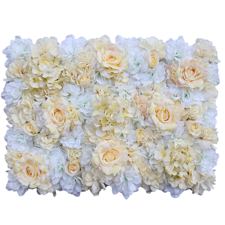 Hot ferkeapjende items Wedding Artificial Silk Rose Flower Wall Panel Backdrop Decoration Artificial flower muorren