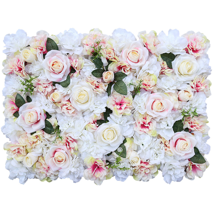 Artificial Curtain Flower Background Wall 3d Wedding Decor Silk Rose Flower Wall Panel Backdrop