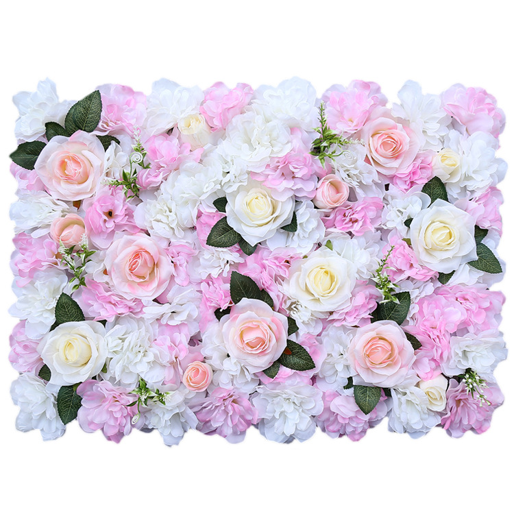 Artificial Curtain Flower Background Wall 3d Wedding Decor Silk Rose Flower Wall Panel Backdrop