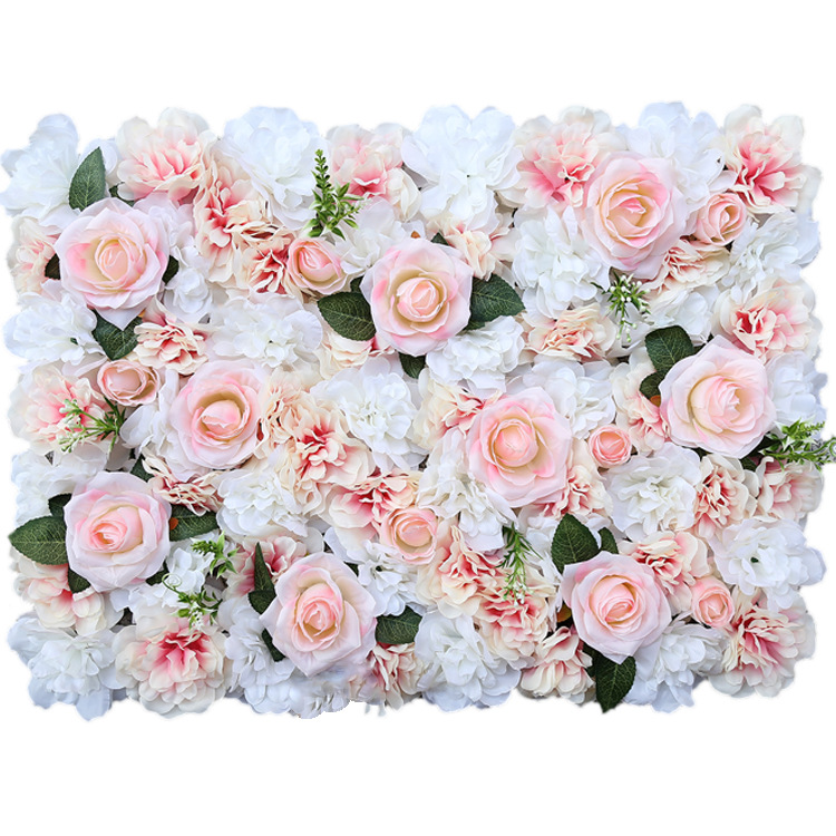 Artificial Curtain Flower Background Wall 3d Wedding Decor Silk Rose Flower Wall Panel Backdrop