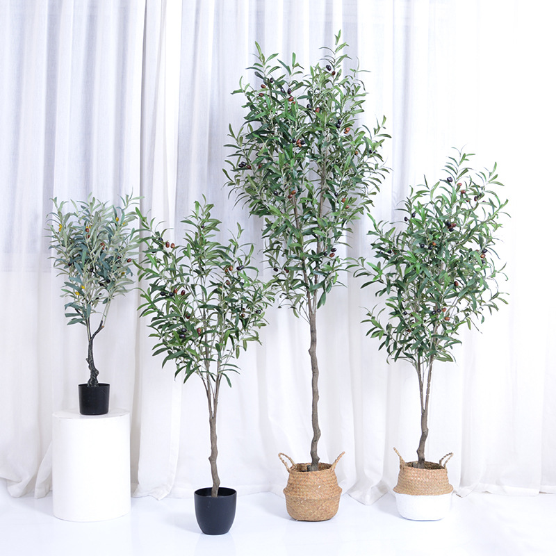 Simulasi wit simulasi Nordic wit zaitun dekorasi pot kembang buatan ing bonsai njero ruangan