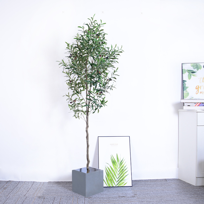  Simulasi wit zaitun wit zaitun dekorasi pot kembang buatan ing tanduran bonsai njero ruangan 