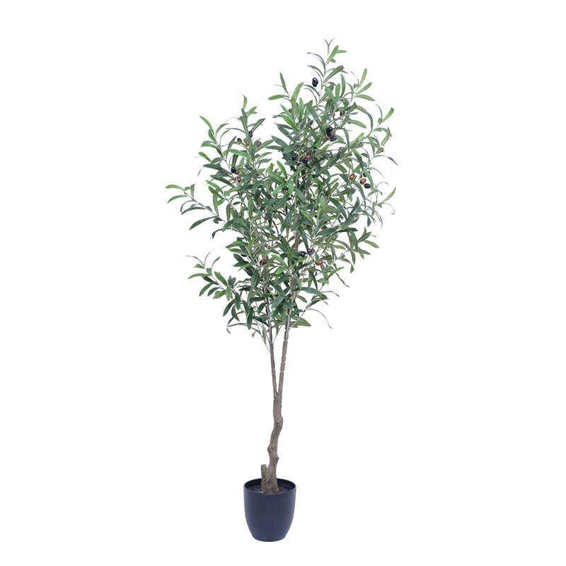  Simulasi pokok simulasi Nordic pokok zaitun hiasan pasu bunga tiruan dalam tumbuhan bonsai dalaman 