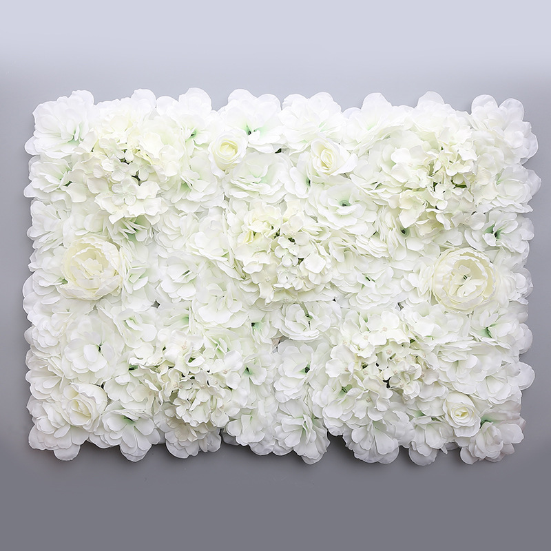 New encrypted woolen wedding flower wall simulation silk flower row display window stage background wall outdoor photography artificial flower wall
