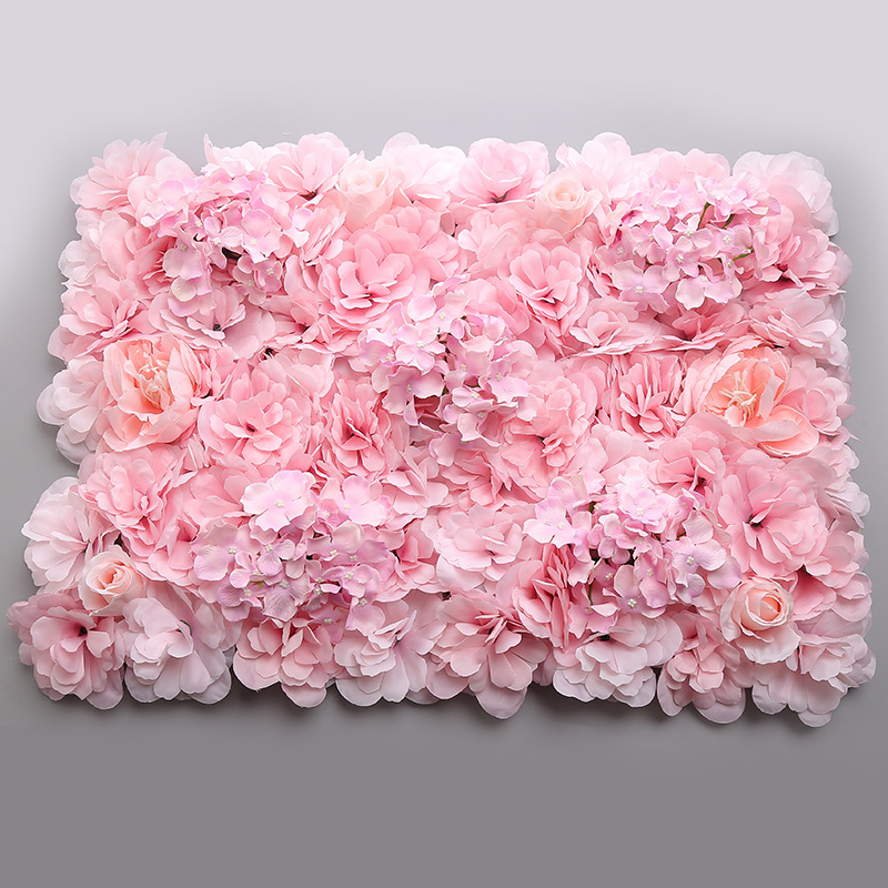 New encrypted woolen wedding flower wall simulation silk flower row display window stage background wall outdoor photography artificial flower wall