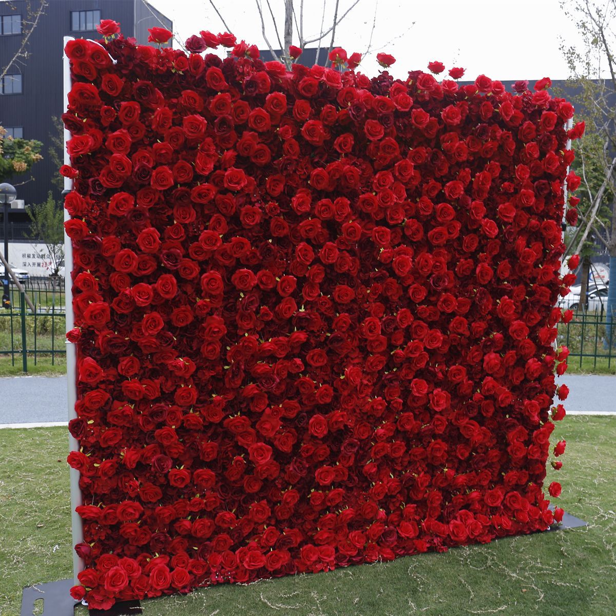 Red 5D kain simulasi ngisor kembang tembok latar mburi Amazon perdagangan luar negeri dekorasi wedding outdoor