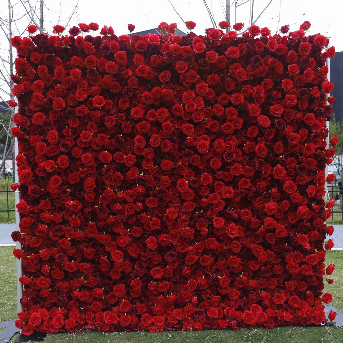 Κόκκινο 5D ύφασμα κάτω προσομοίωσης τοίχο φόντο τοίχο λουλουδιών Amazon εξωτερικού εμπορίου διακόσμηση γάμου