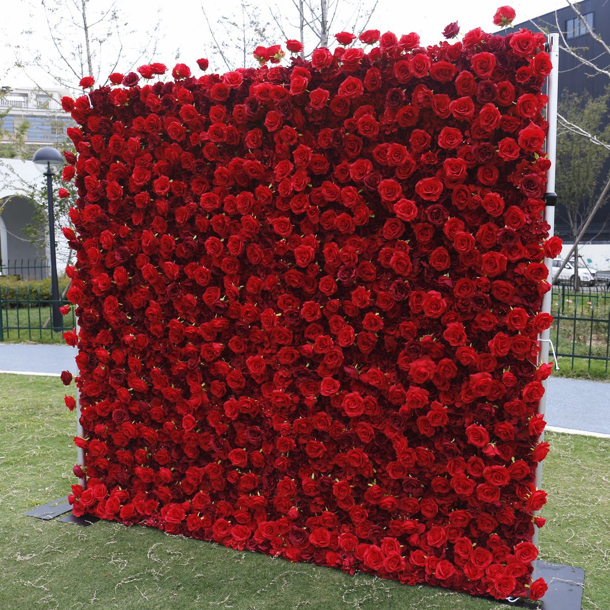 Simulasi bawah kain merah 5D dinding latar belakang dinding bunga Amazon perdagangan luar negeri hiasan perkahwinan luar