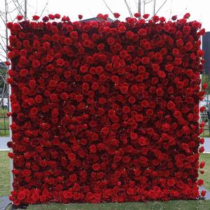 Червона 5D тканина нижня симуляція квітка стіна фон стіна зовнішня торгівля Amazon весільні прикраси на відкритому повітрі