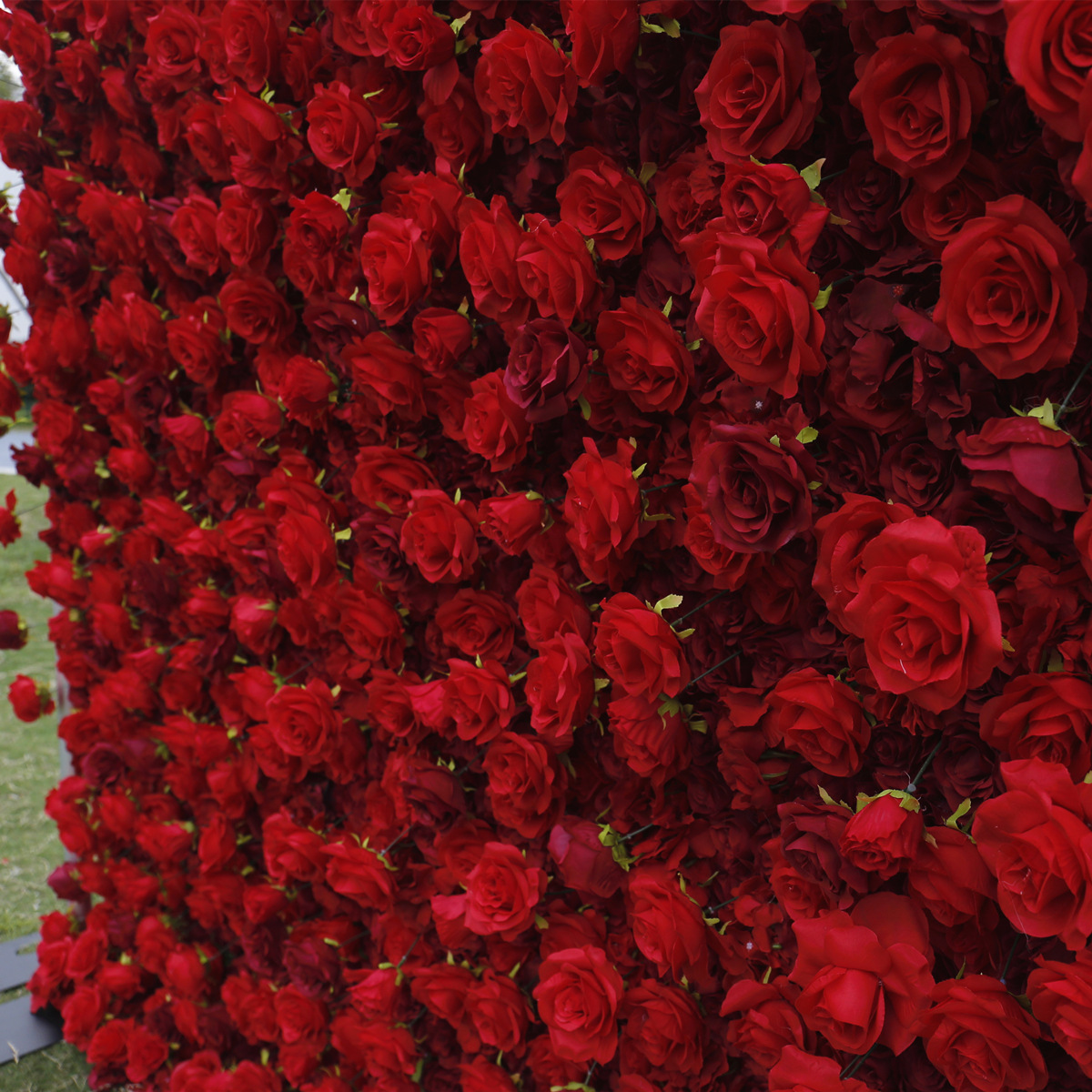 Red 5D cloth bottom simulation flower wall background wall Amazon foreign trade outdoor wedding decoration