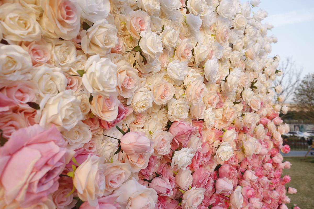 5D tkaniny dno sztuczna ściana kwiatów tło ściana gradient kolor o dużej gęstości wieżowiec wtórna dekoracja ślubna