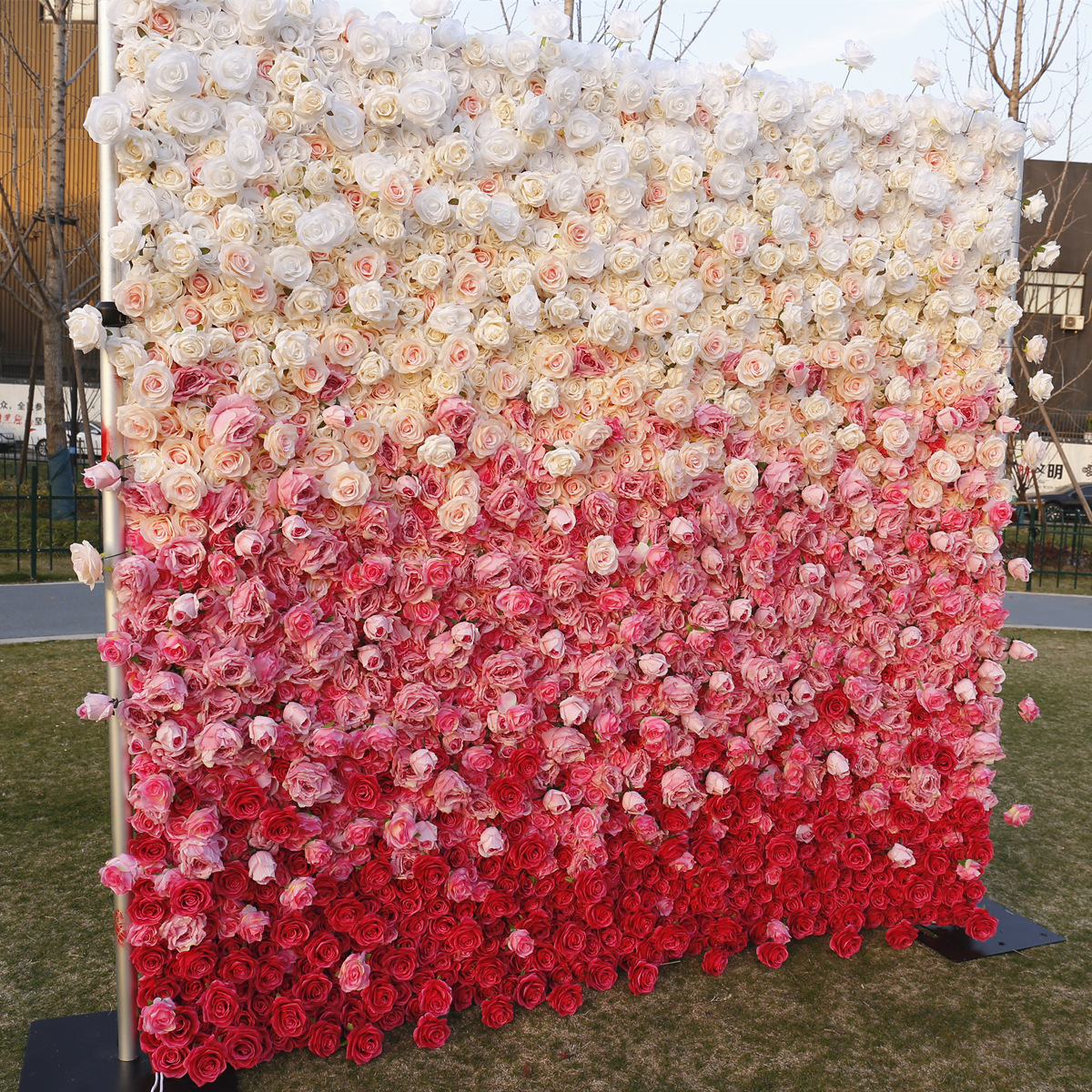 5D kain dasar simulasi dinding bunga dinding latar belakang warna gradien kepadatan tinggi high-rise dekorasi pernikahan sekunder