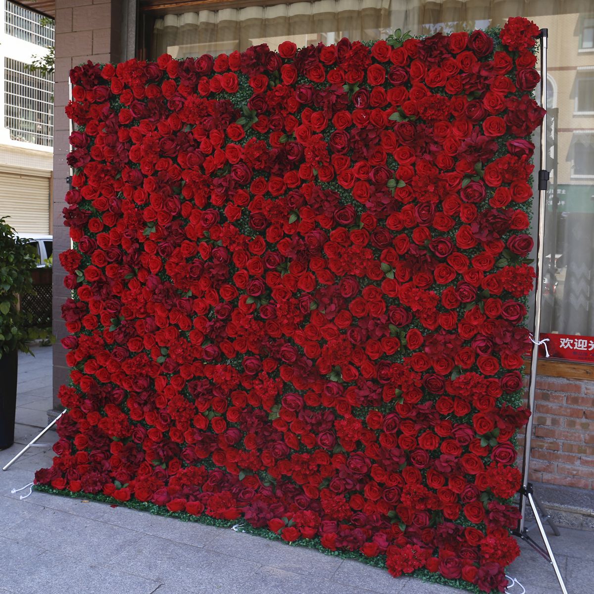 Rød klud bund simulation blomst væg baggrund væg Milan græs bund bryllup dekoration bryllup dekoration