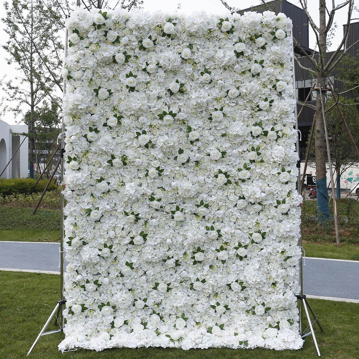 Grænseoverskridende hvid 5D stof bund simulering blomstervæg baggrundsvæg bryllup rekvisitter internet berømthed studie fotografering pæon blomstervæg
