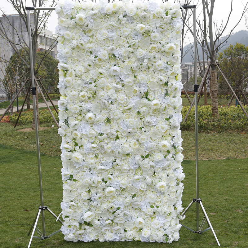Kereszt határon fehér 5D kendő alsó szimuláció virág fal háttér fal esküvői kellékek internetes híresség stúdió fotózás bazsarózsa virág fal