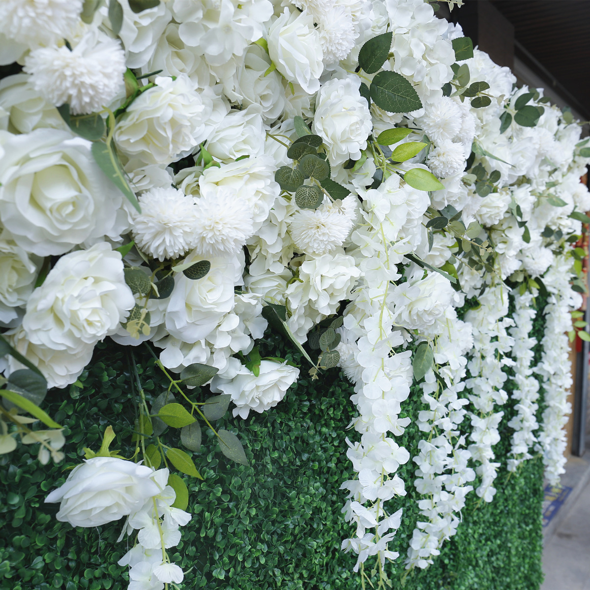 Đáy vải trắng mô phỏng bức tường hoa bức tường nền mã hóa Amazon Bức tường cỏ Milan
