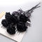 Simulated pure black single rose bouquet Halloween Ghost Festival horror Gothic style dark series decorative false flowers