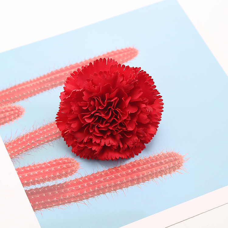 Imitation carnation flowers Mother's Day Teachers'Day gift decoration false flower head wedding silk flower head