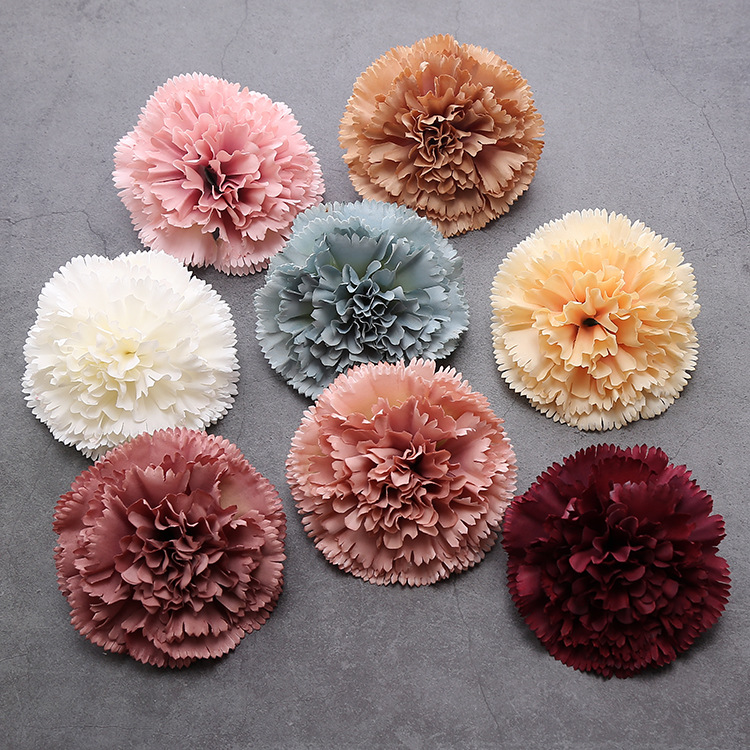 Imitation carnation flowers Mother's Day Teachers'Day gift decoration false flower head wedding silk flower head