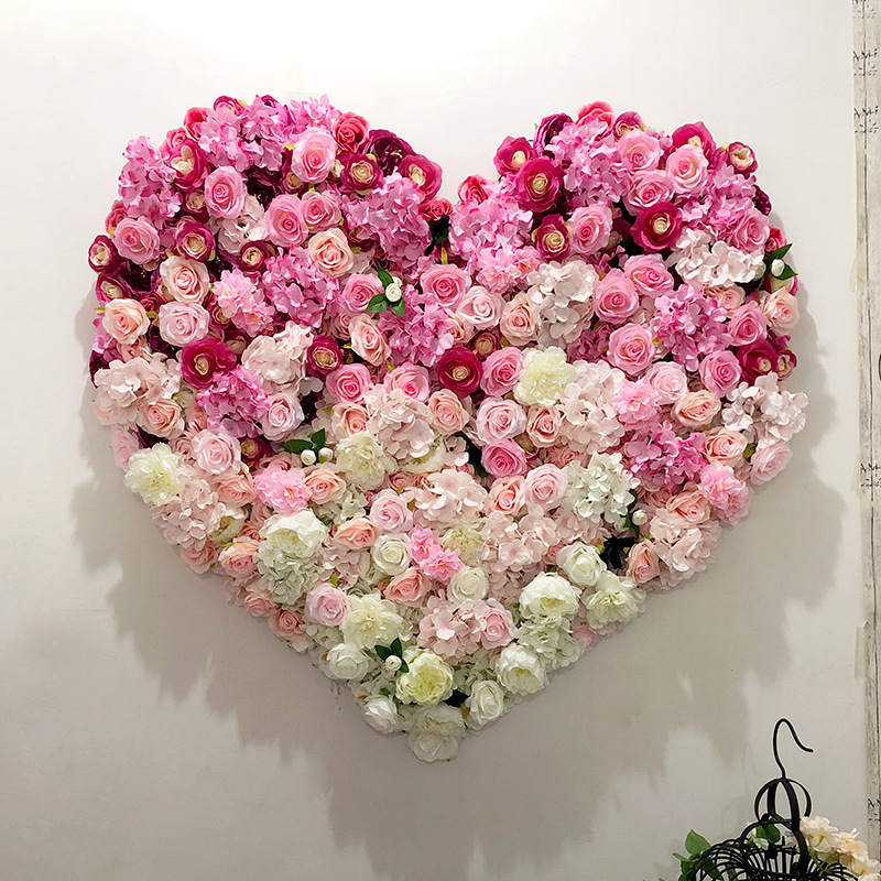 3D gradiento modeliavimas gėlių sienų fone, vestuvių ir vestuvių dekoravimo rekvizitai ant audinio dugno