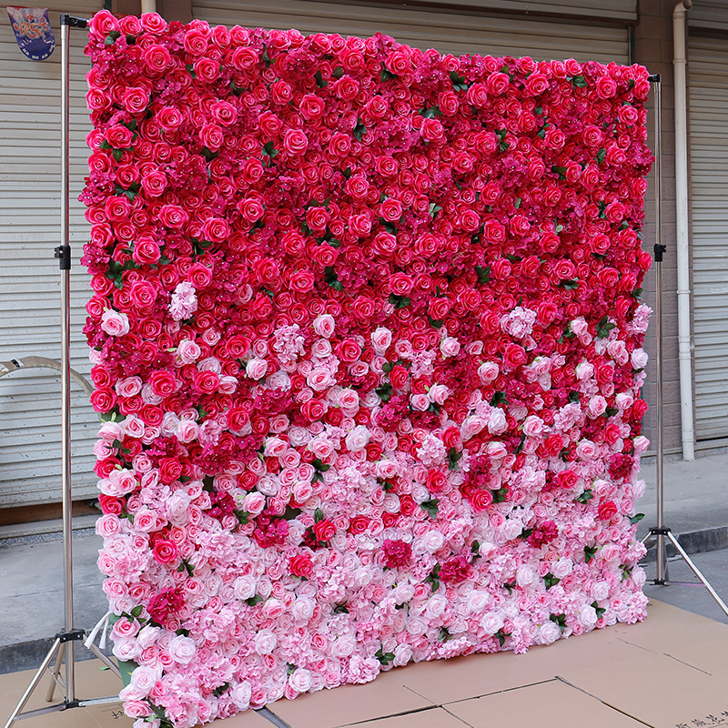تانے بانے کے نیچے پھولوں کی دیوار کے پس منظر، شادی اور شادی کی سجاوٹ کے سہارے کا 3D گریڈینٹ سمولیشن