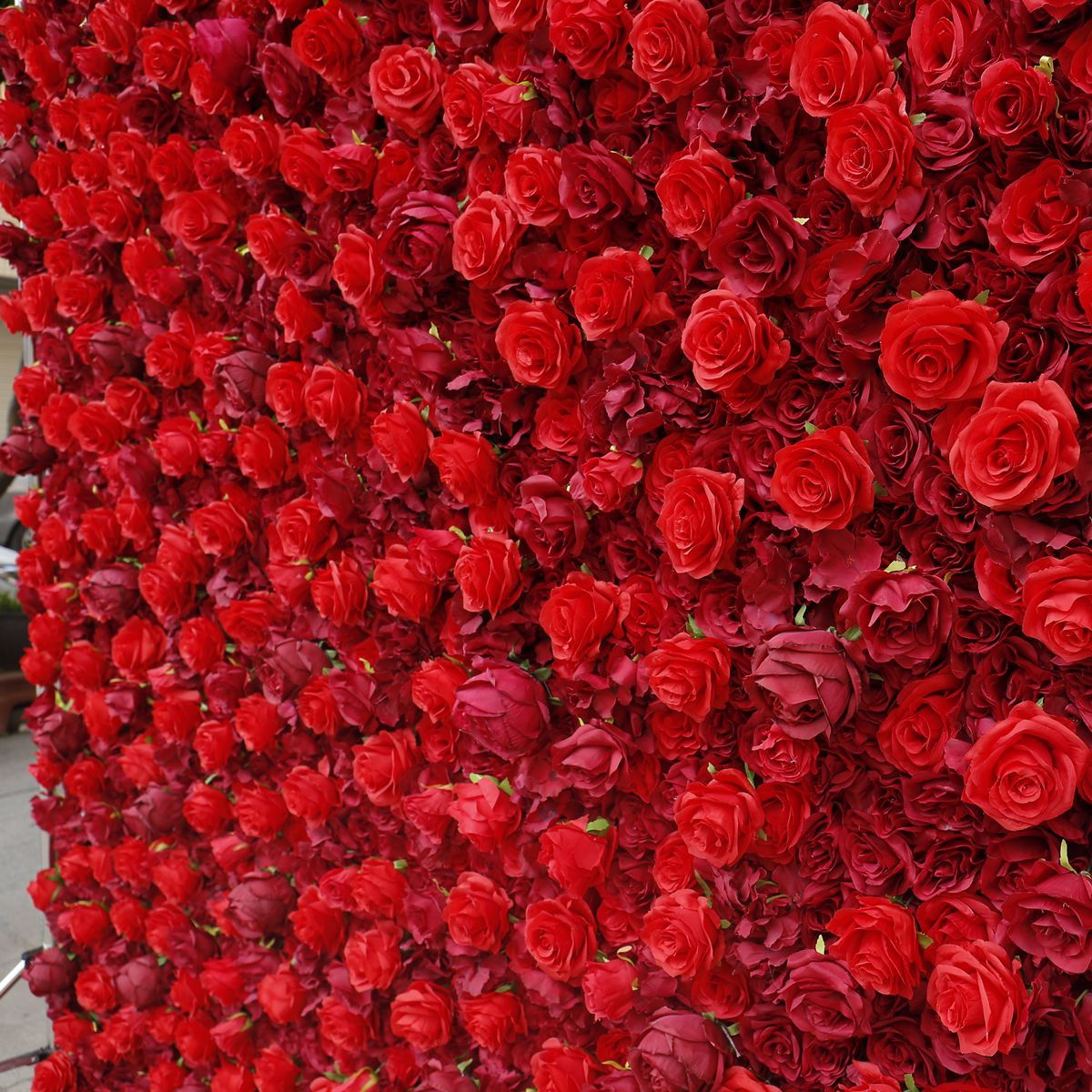Rød klud bund blomst væg baggrund væg producent engros bryllup dekoration stof simulering blomster