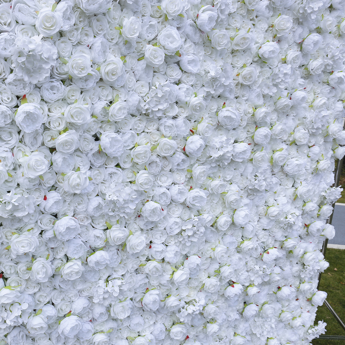 Fabrik-Direktverkauf reiner weißer Stoffboden simulierte Blumenwandhintergrund-Hochzeitsdekoration