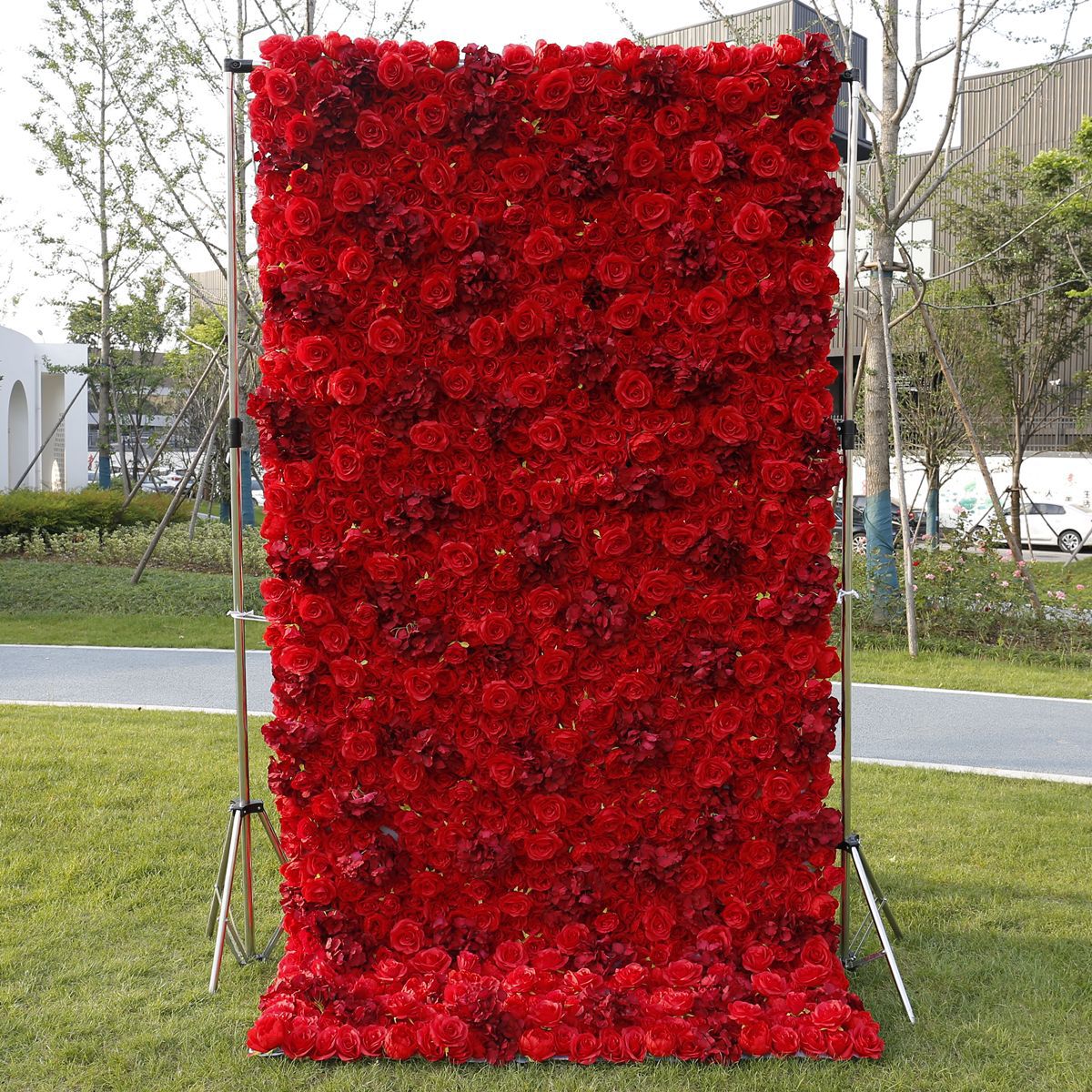 חתונה אדום פרח קיר רקע קיר קישוט חתונה קניון חלון קישוט