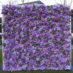 Фіолетова тканина нижньої квіткової стіни, імітованої квіткової фонової стіни, весільного декору, прикраси вітрини