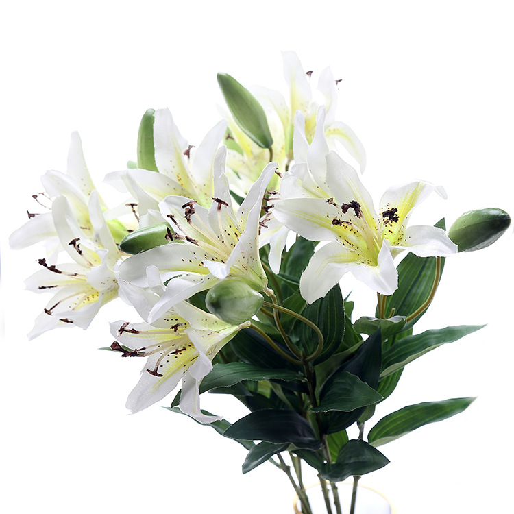 Simulated lilies single bouquet artificial flowers living room dining table tabletop decorations indoor flowers